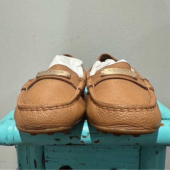 Coach Fredica Pebble Leather Loafers Cognac Size 6B - Picture 13 of 13